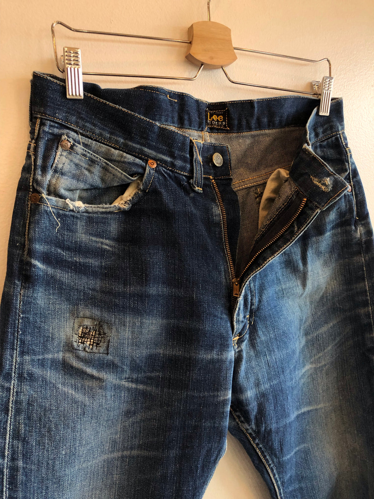 Vintage 1950’s Lee Riders Center Patch Denim Jeans - La Lovely Vintage 