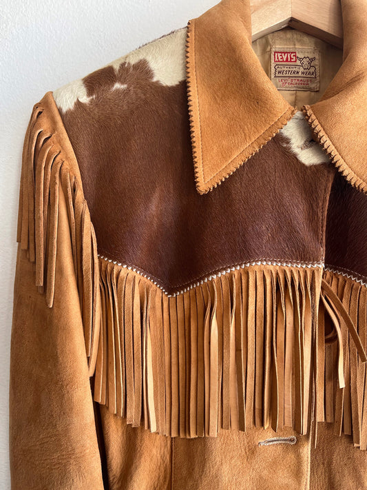 Vintage 1950’s Levi’s Shorthorn Suede and Cowhide Fringe Jacket