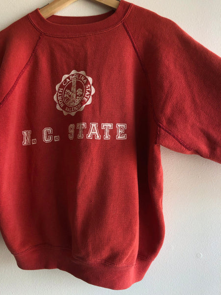 Vintage 1950’s North Carolina State Red Faded Sweatshirt