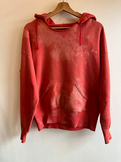 Vintage 1950’s Sunfaded Red Hooded Sweatshirt - La Lovely Vintage 