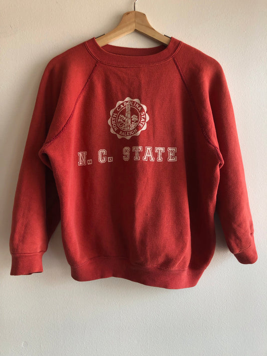 Vintage 1950’s North Carolina State Red Faded Sweatshirt