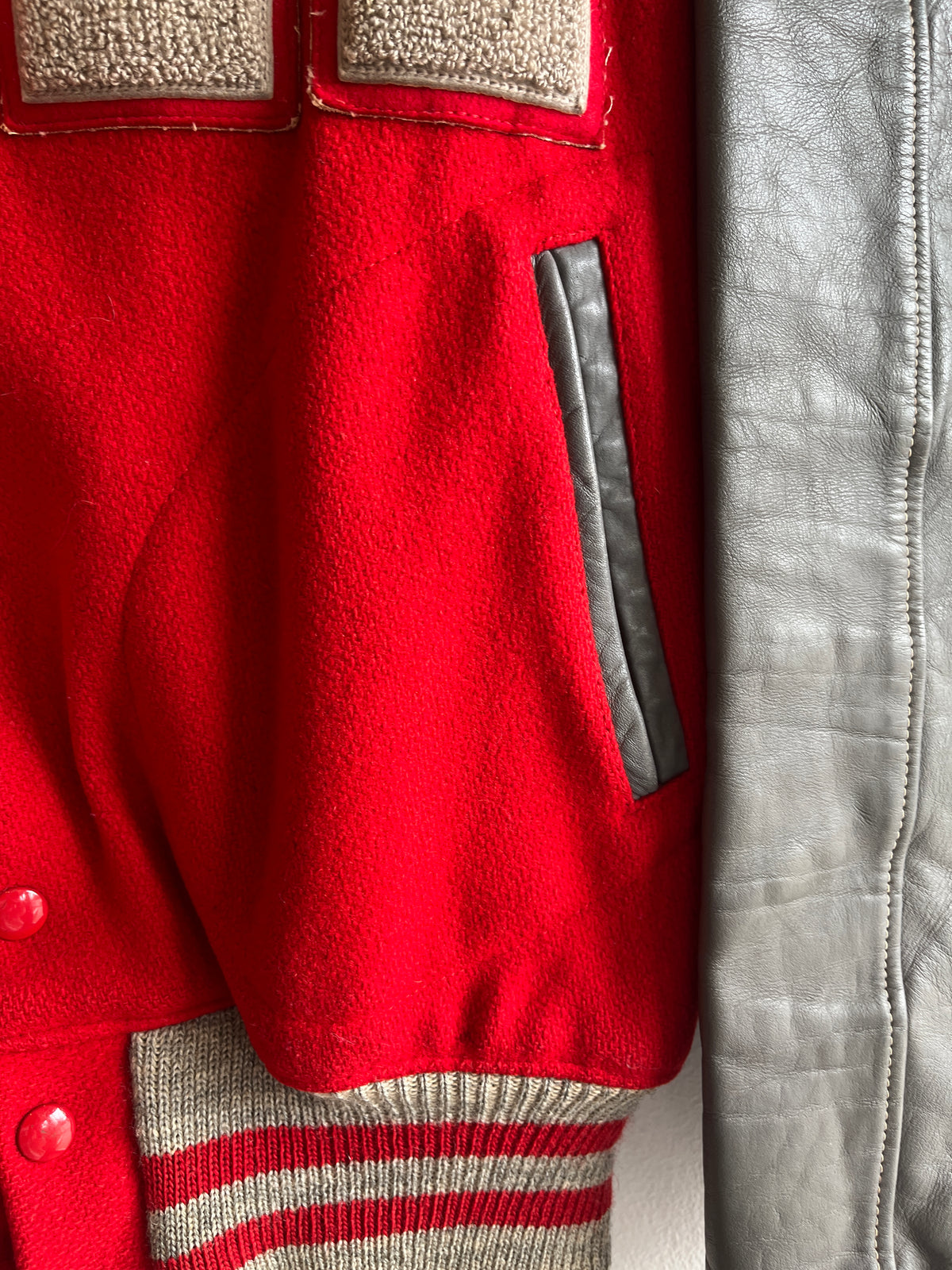 Vintage 1960’s Red and Grey Varsity Jacket - La Lovely Vintage 