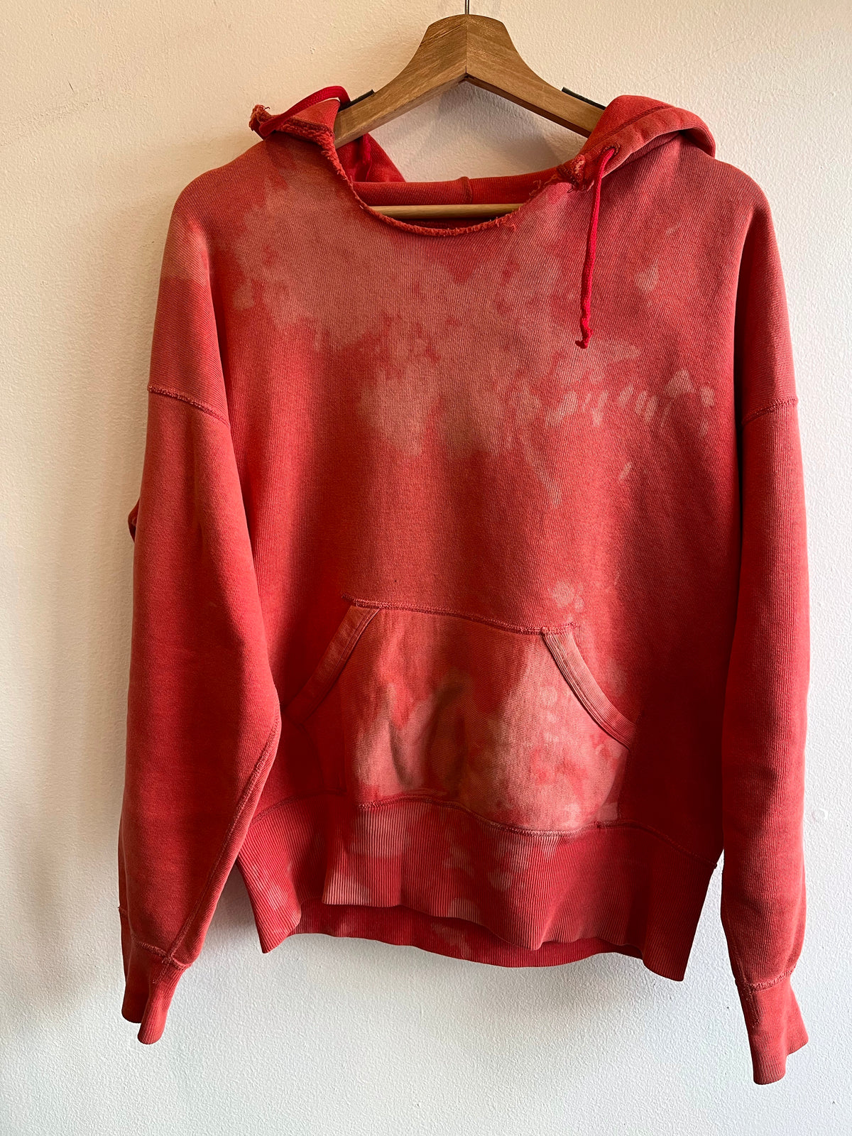 Vintage 1950’s Sunfaded Red Hooded Sweatshirt - La Lovely Vintage 