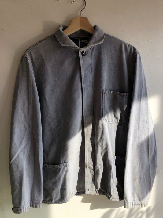 Vintage 1970’s Faded French Tucked Collar Chore Coat - La Lovely Vintage 