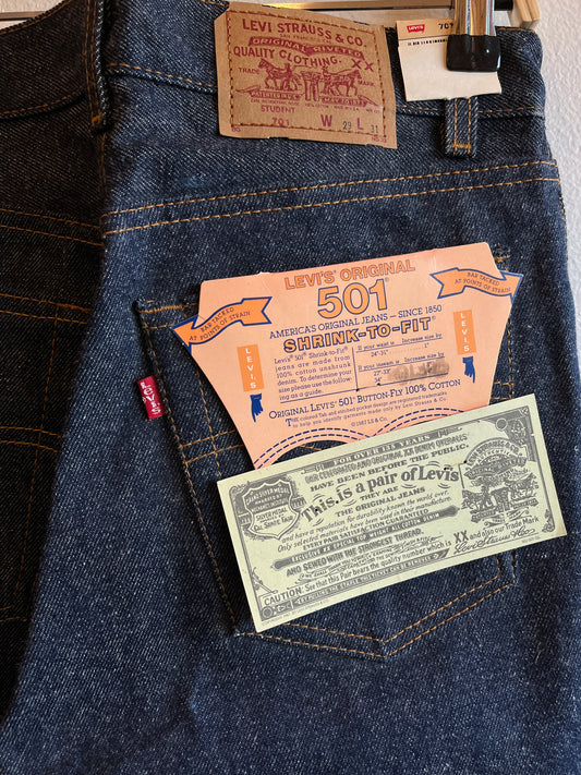 Vintage 1980’s Deadstock Levi’s 701 Denim Jeans