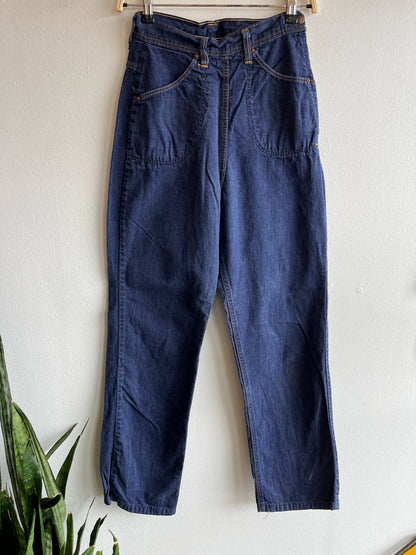 Vintage 1940/1950’s Dark Denim Side-Zip Jeans