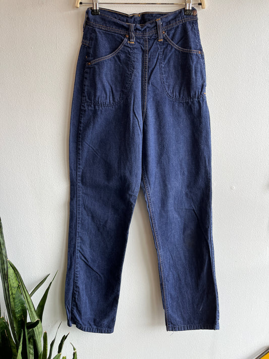 Vintage 1940/1950’s Dark Denim Side-Zip Jeans