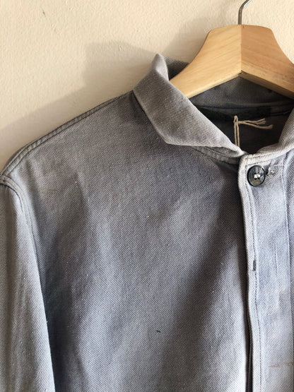 Vintage 1970’s Faded French Tucked Collar Chore Coat - La Lovely Vintage 