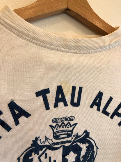 Vintage 1950’s Champion “Running Man” Zeta Tau Alpha Flock-Printed Sweatshirt - La Lovely Vintage 