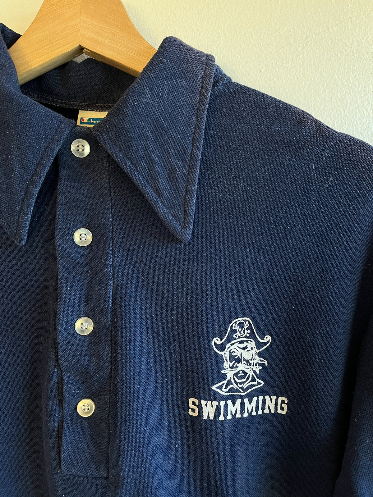 Vintage 1980’s Pirates Swimming  Champion Polo Shirt - La Lovely Vintage 