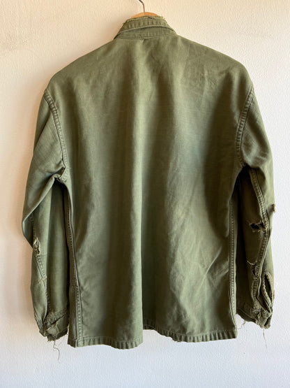 Vintage 1960’s Vietnam Issue Cotton Sateen Button-Up Shirt - La Lovely Vintage 