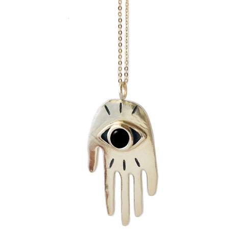 Therese Kuempel Designs - Large Giver (Hand Eye) Necklace - La Lovely Vintage 